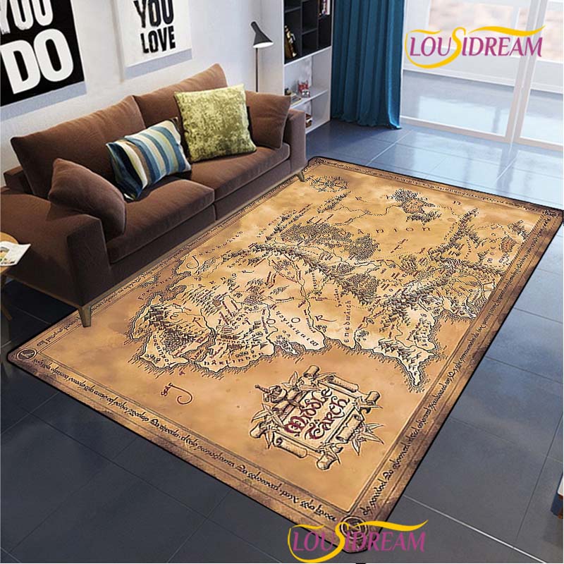 Lord of the Rings Carpet for Living Room Bedroom Rug Kitchen Door Unslip Floor Mats Birthday Gift Photography Props Alfombra Rug