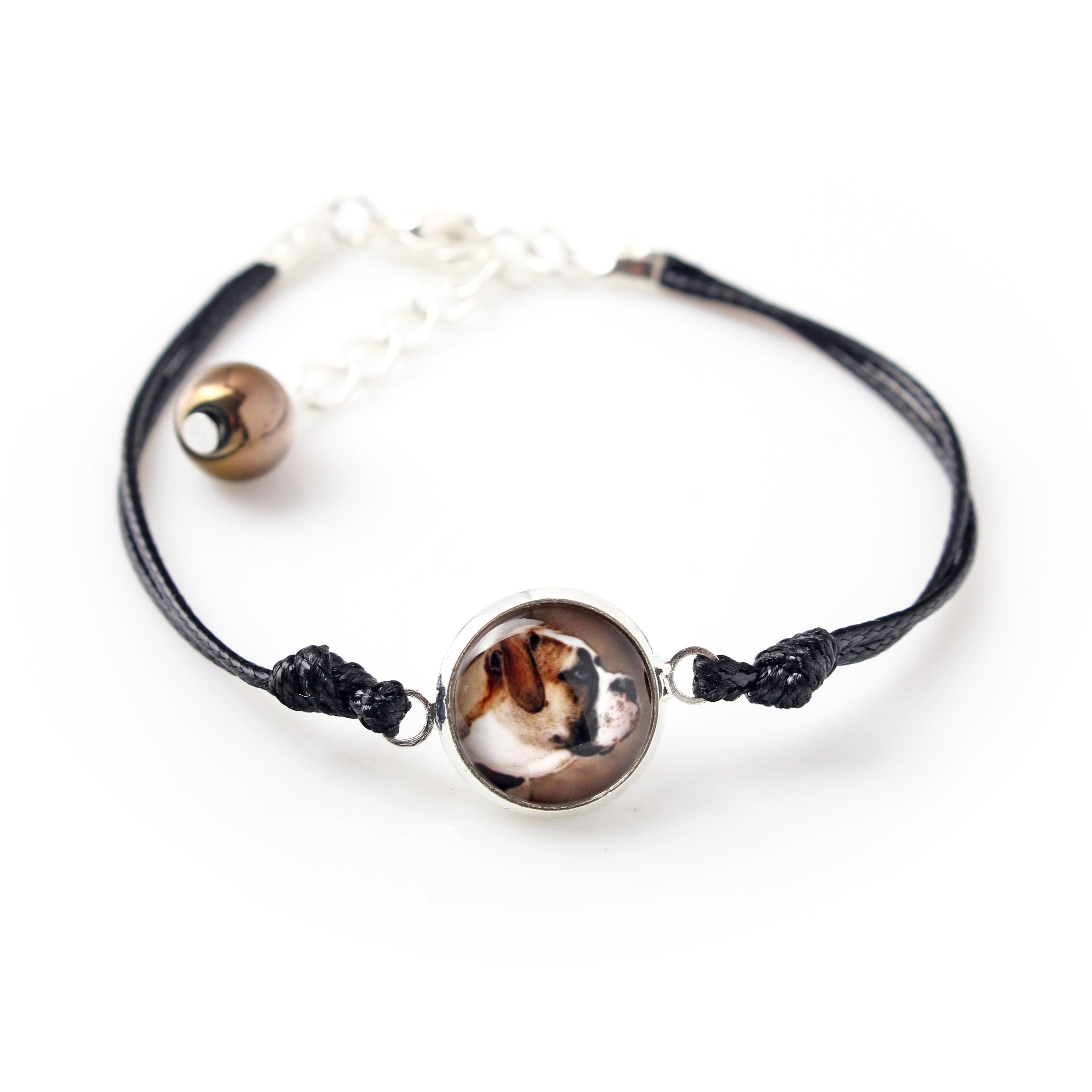 

American Bulldog, Old Country Bulldog - bracelet with your photo handmade, unique jewelry from the Art-Dog brand срібний