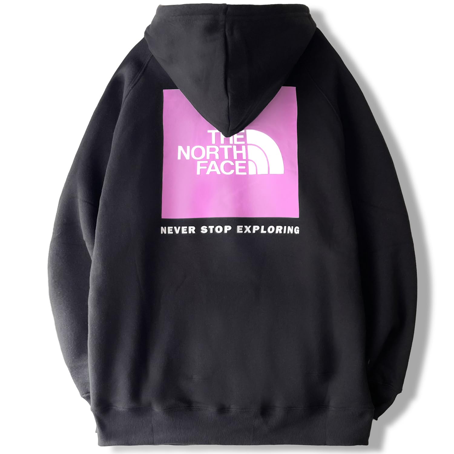 

The North Face BOX NSE Pullover TNF Size with Back Print and Box Black Women s Hoodie, Black/Dragonfruit, Small, Logo, [Used]
