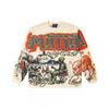 Mens Oversized Hooded Zip-Up Sweatshirt With Rhinestone Letter Print Cotton Streetwear