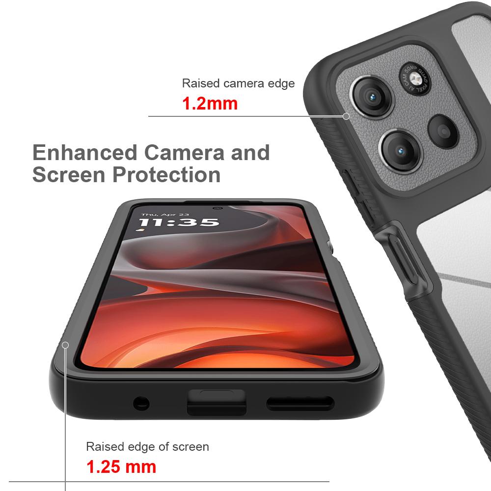2 in 1 Hybrid Armor Shockproof Phone Case For Motorola Moto G17 TPU Plastic Frame Transparent Acrylic Back Cover Coque Fundas