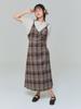 Adore Bell Bustier Maxi Dress - Brown Check