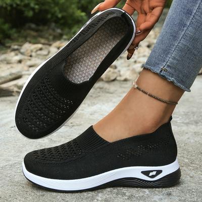 Scarpe da Donna Traspiranti in Rete Intrecciata Volante, Sneakers Slip-on per Camminata Pigra, Scarpe Casual Leggere con Suola Morbida