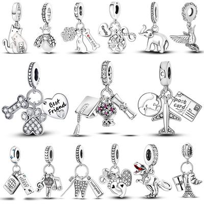925 Silber Charms Tier Haustier Anhänger Fit Original Armband Herstellung Für Frau Schmuck Diy Geschenk