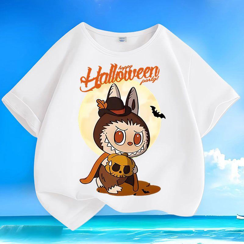 Children's Cartoon Pure Cotton Top, Summer Boys' and Girls' Casual Short-sleeved T-shirt