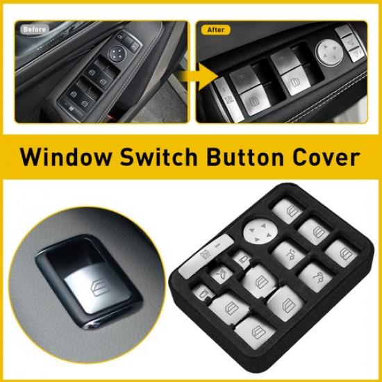 

For Mercedes Benz E C-Class Car GLK Door Armrest Window Switch Button Cover Trim
