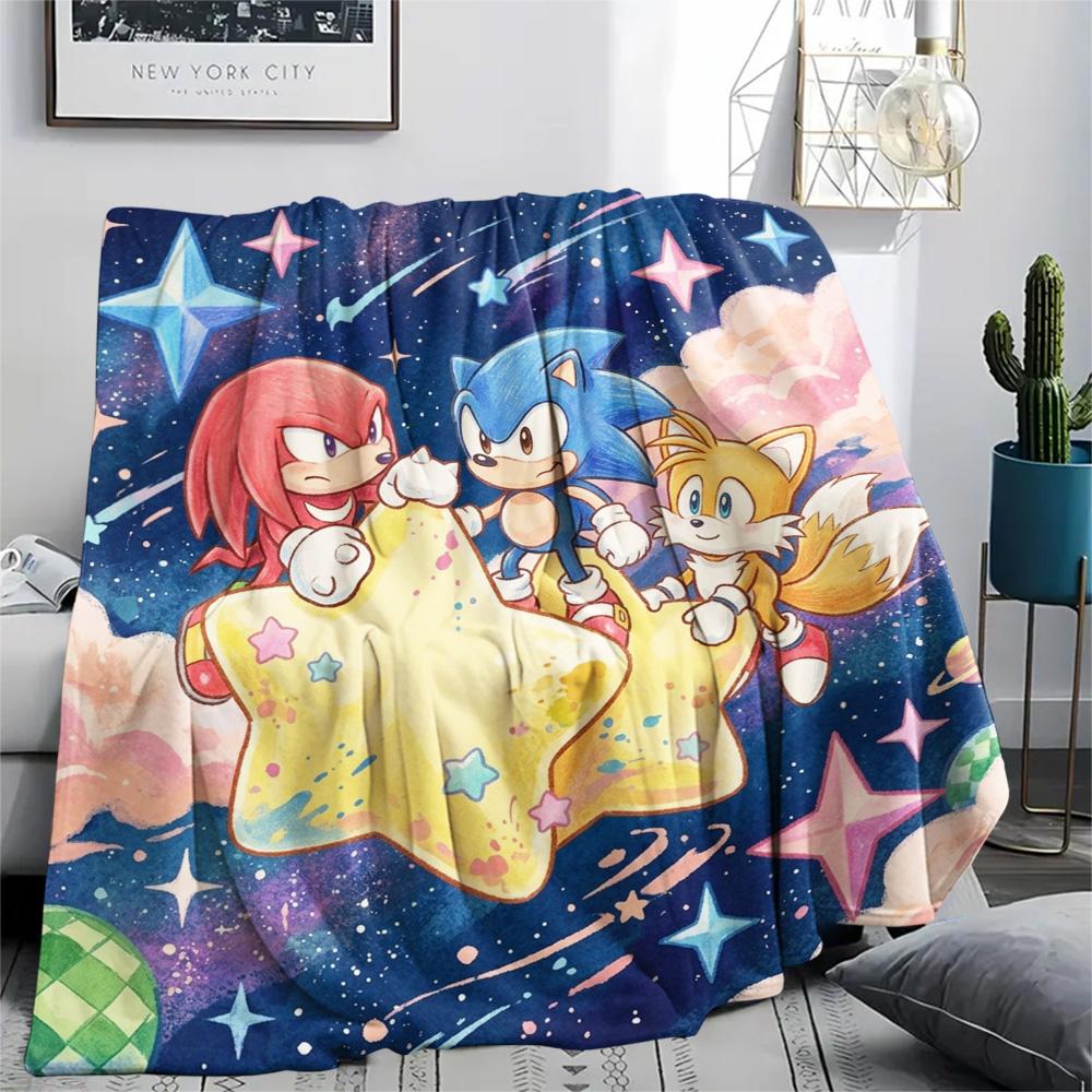 

Hedgehog Sonic Print Flannel Blanket, Ultra Soft High Quality All Seasons Warm Throw, Home Decor Cozy Blanket, Perfect Christmas Gift 80cm x 120cm