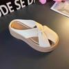 Baotou half slippers women's 2025 summer new Korean version round head flat bottom butterfly comfortable outer wear women's sandals new