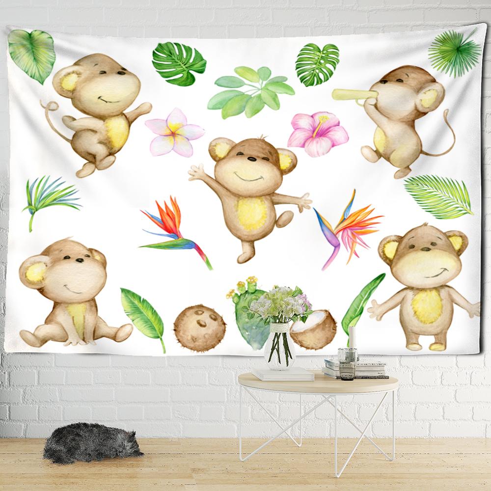 Lovely Animal Tapestry Cat Dog Monkey Hippie Wall Hanging Bedroom Living Room Dorm Home Boho Decor Witchcraft Mandala Tapestry