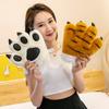 Fluffy Texture Plush Gloves Striped Design Costume Mittens  Cosplay Costume Accessories