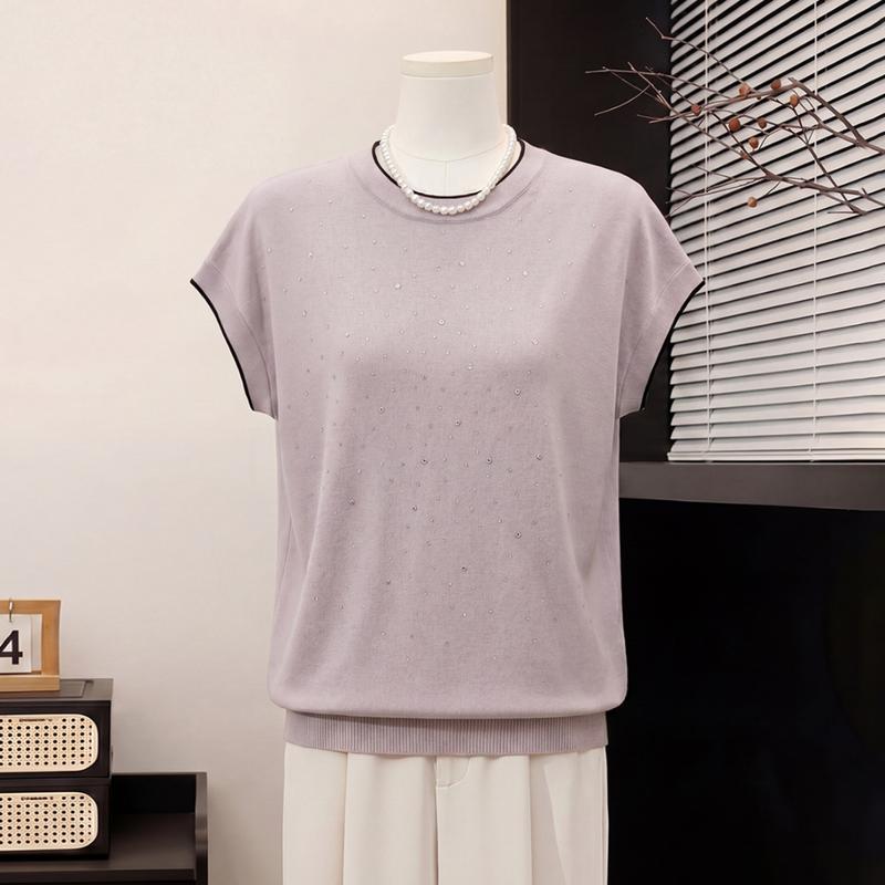 Yuzhaolin Elegant Summer Knit Top for Women XL