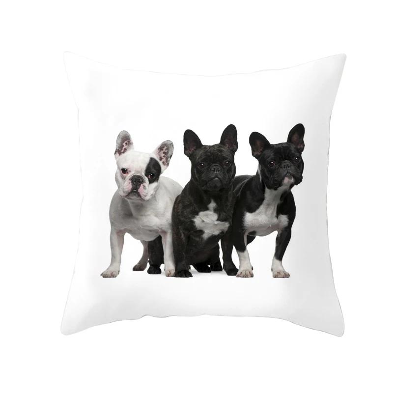 French Bulldog Dog Print Pattern Cushion Cover Home Living Room Sofa Bedroom Decoration Throw Pillow