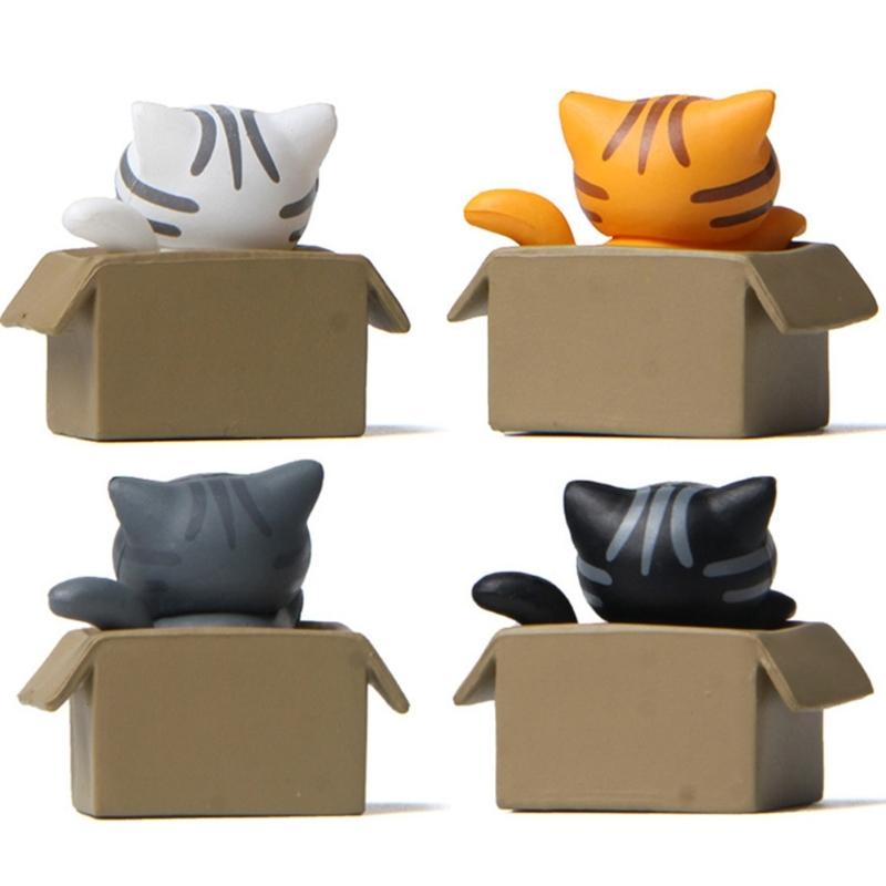 Verspielte PVC-Katzenfigur mit ausdrucksstarken Augen, schönes Autozubehör für Armaturenbrett, Schlafzimmer, Büro, dekoratives Display