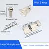 European Standard All Copper Lock Core,anti-theft Lock Core At The Entrance of The Door,indoor and Outdoor Brass Door Lock 5keys