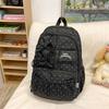 New Polka Dot Bow Girls Backpack Large-capacity Anti-theft Student Schoolbag Nylon Multi-compartment Travel Computer Backpack