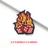 5Pcslot Flame Skull Embroidery Patch Punk Sewing Fusible Patch Diy Iron On Patches For Clothing Thermoadhesive Patches Sticker
