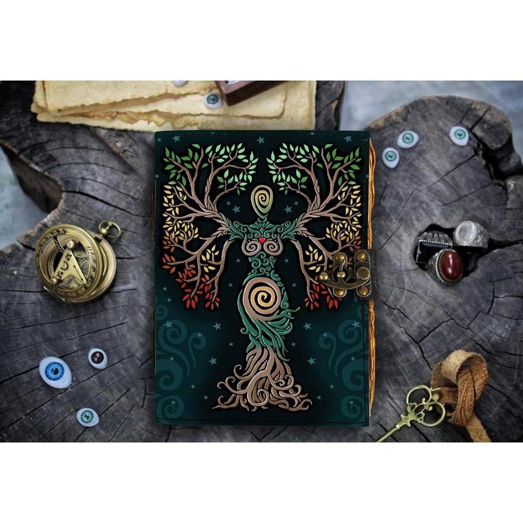 Leather Mother Earth Printed Unruled Personal Notebook Diaries for Office 200 Pages (7" X 5" Inches)