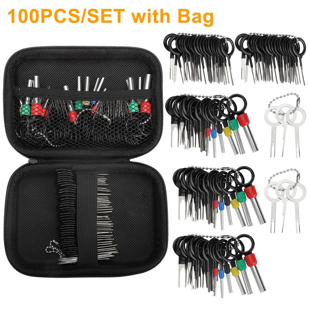 100x Terminal Pin Removal Tool Kit Electrical Wire Connector Pin Extractor Tools