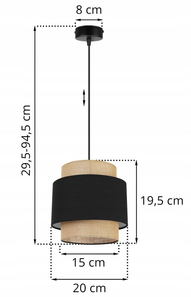 Hanging Lamp, Ceiling Chandelier, Lampshade, Boho Juta