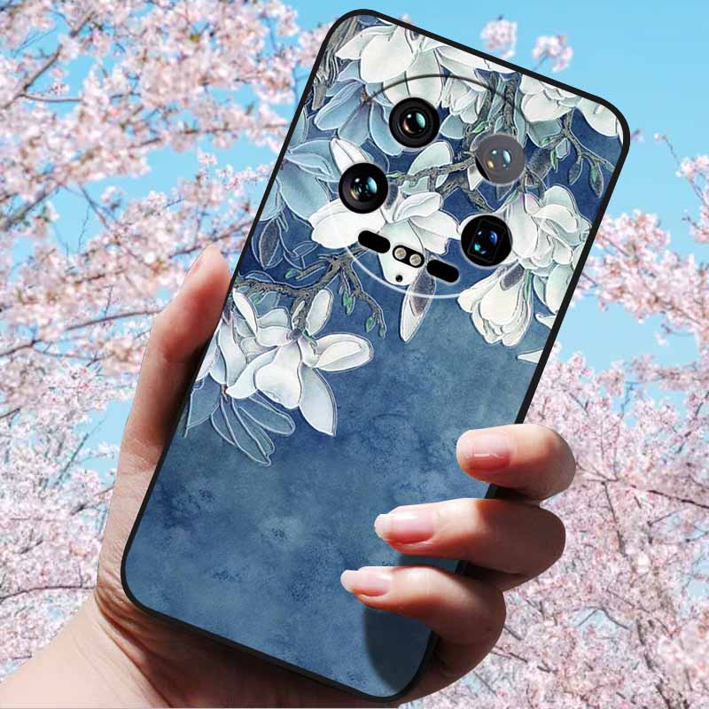 For Xiaomi 14 Ultra 5G 6.73" 14 Pro Cases Fashion 3D Retro Embossed Relief Soft TPU Siliocn Back Cover for Xiaomi 14 Capa Mi 14