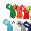 9 Pieces Golf , Head Cover 49,PW,SW,AW Long Neck Waterproof PU Leather Brands Accessories