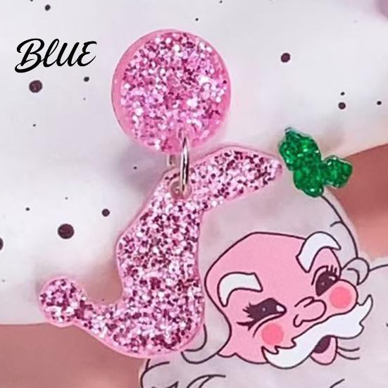 Fashionable Santa Claus Earrings Dangle Funny Christmas Glitter Charm Elegant