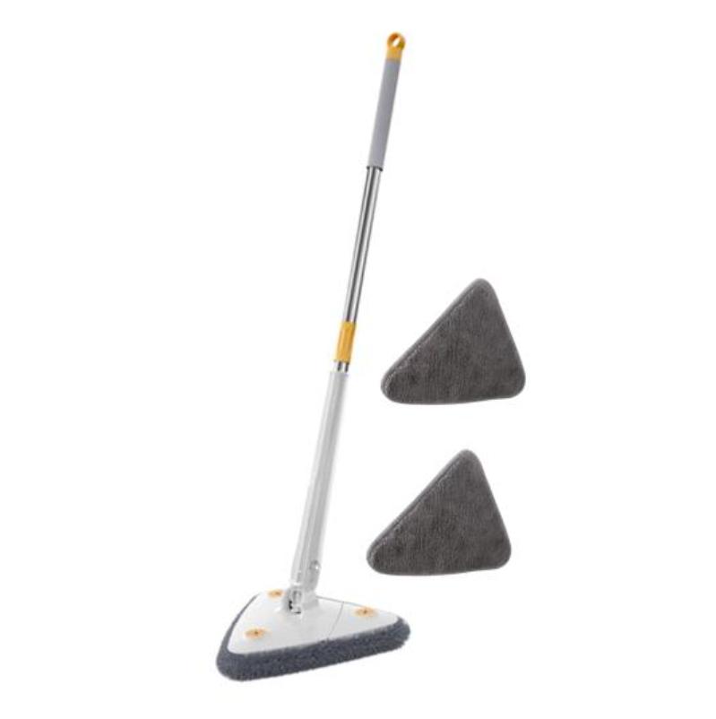 

НОВИНКА-выдвижная треугольная швабра, вращающаяся на 360°, выжимающая швабра для влажной и сухой уборки пола, 1,3 м, инструменты для чистки домашнего пола, потолка, окон White-2x Mop Clothes