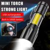 Mini Portable LED Telescopic Flashlight with USB Charging and COB Side Light, Suitable for Use in Dormitories, Schools, and Hiking Trips