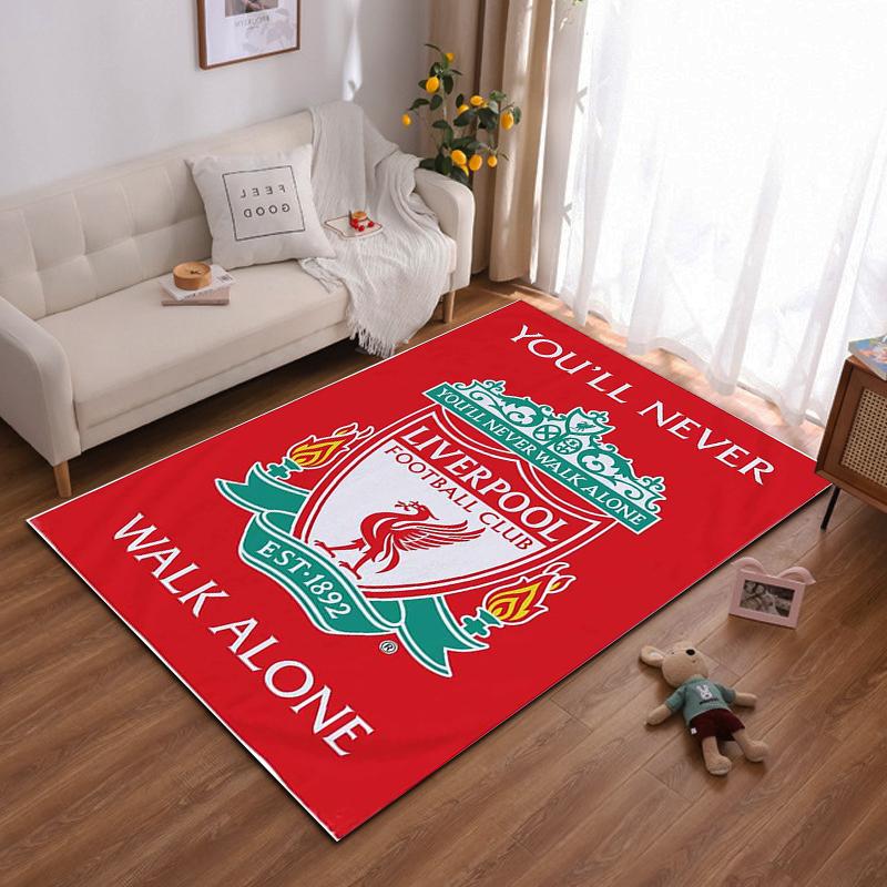 Liverpool Football Club Logo Red Theme Rug Non-slip rug suitable for living room and bedroom sofas.