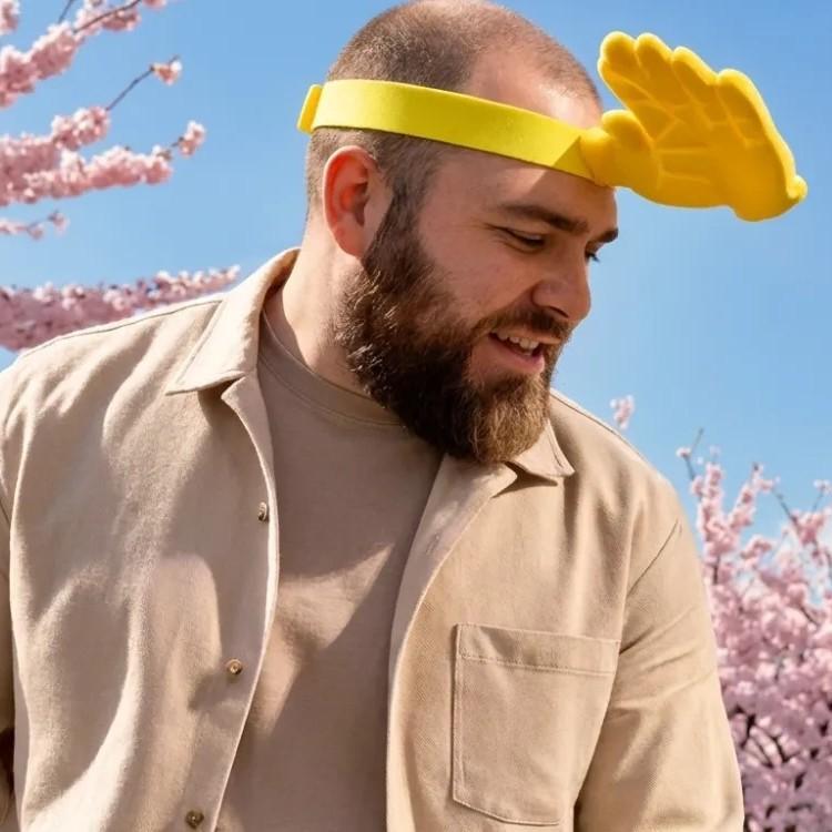 Palm Shaped Sun Hat Funny Integrated Sunshade Hat Adjustable Size Hand Shade Cap