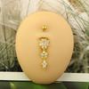 1pc Golden Belly Button Rings Pack Stainless Steel Long Dangling Navel Belly Piercing Jewelry For Women 14G Belly Bar Kit Stud