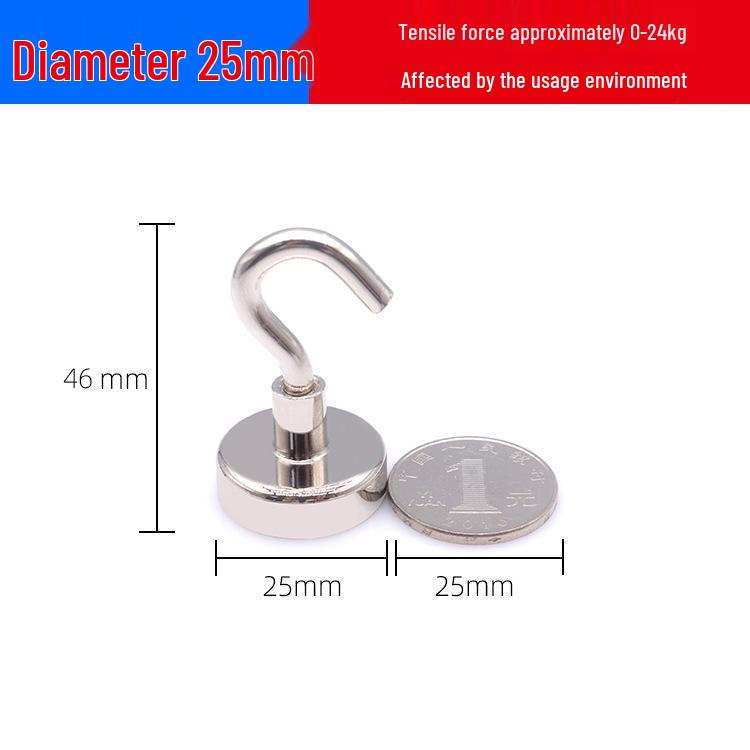 Strong Neodymium Magnet Hook, Hole-Free, Industrial-Grade for Refrigerator