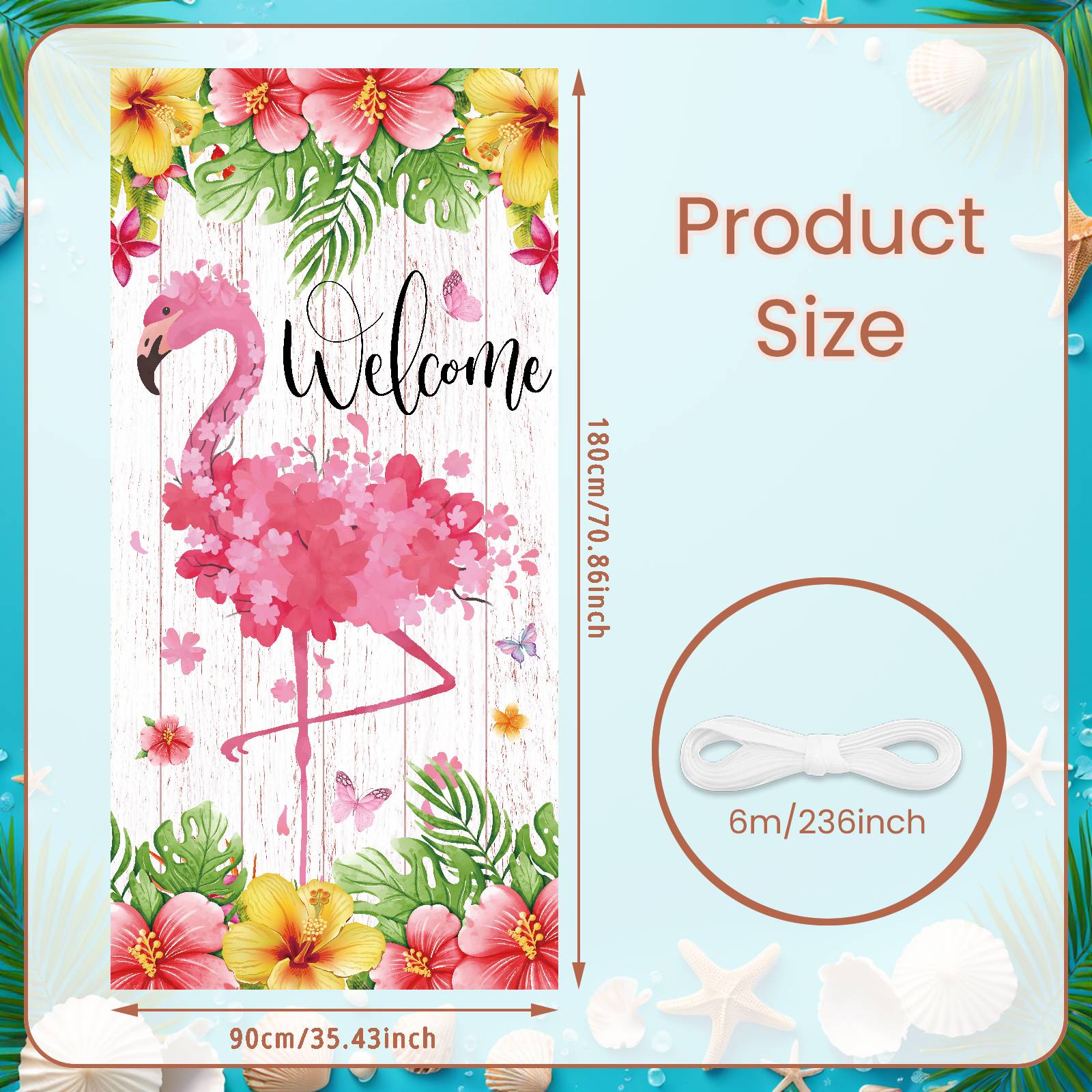 

Butterfly Welcome Background Pink Hibiscus Welcome Banner Welcome Door Cover Hibiscus Pattern For Home Entrance