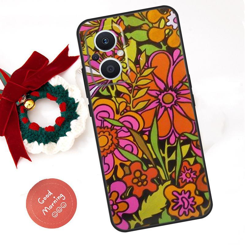 70s Hippie  Psychedelic Flowers Funda For OPPO Reno 14F 14 13 12 11 10 Pro 11F 12F 13F 7 8 Lite OPPO Find X8 X5 X9 Pro Case