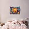 1 Piece Tarot Sun Decorative Print Tapestry for Room Wall Decoration, Made of Polyester Fabric and Thin Peach Skin Suede