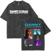 Danny Ocean Rapper Harajuku Style Letter Print Vintage Washed TShirt Unisex Hip Hop YK Loose Casual Crewneck Tee for Teens