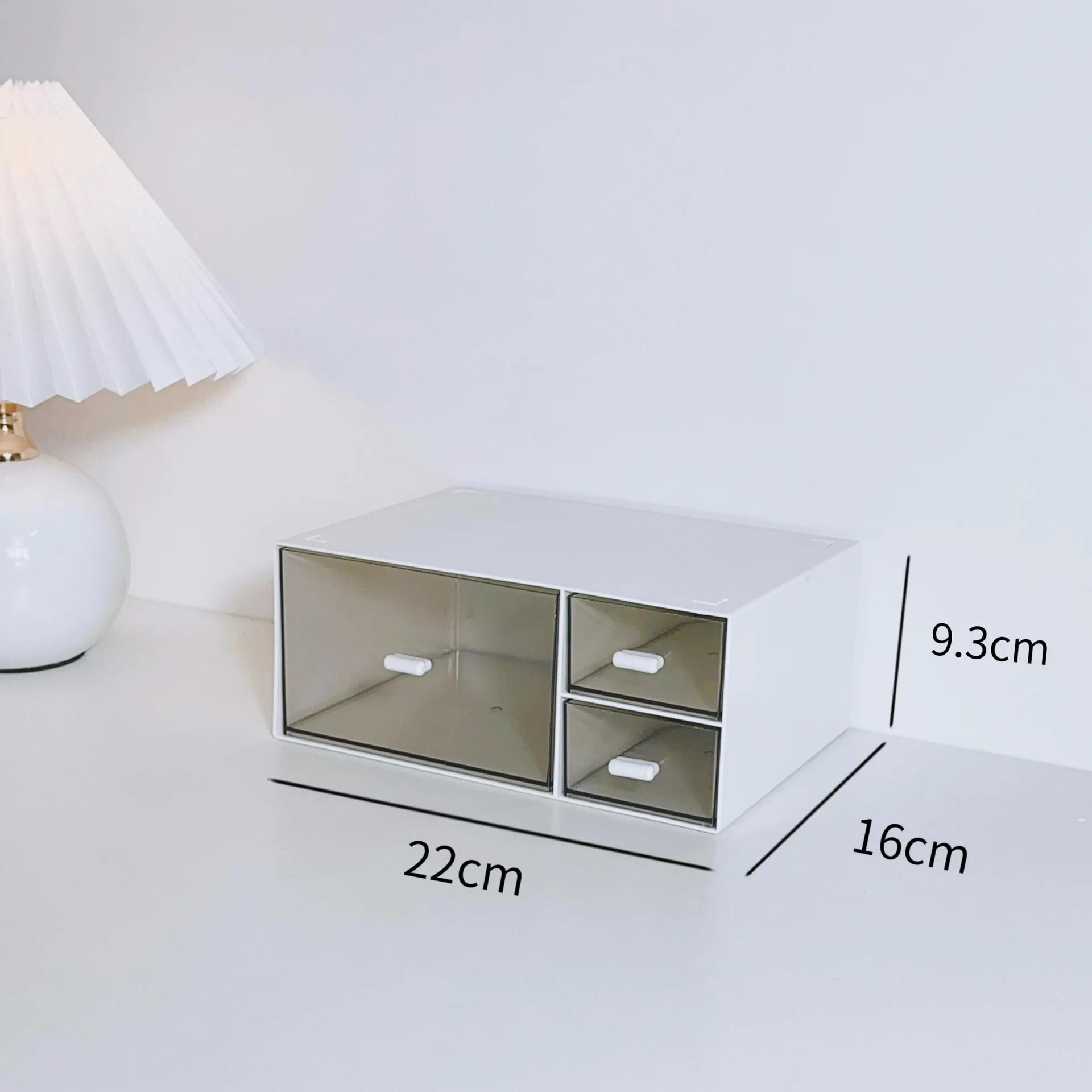 

Простой многосекционный ящик для хранения, однотонный настольный органайзер, секции для хранения и штабелирования для студенческого общежития