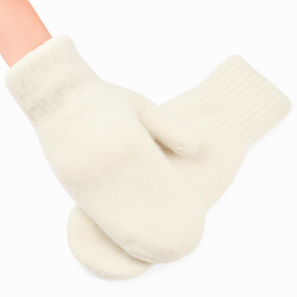Cashmere-Like All Fingers Mittens Solid Color Fur Knitted Gloves Winter Gloves  Women Girl