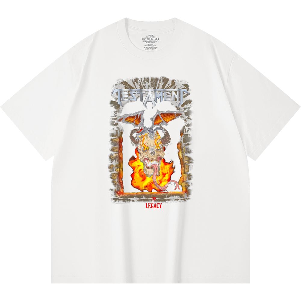 230 g/m² 100% Bavlna T-shirt Heavy Metal Rocková Kapela Tisk Populární Hudby Unisex Těžký Bavlněný T-shirt
