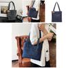 Denim Shoulder Bag Large Capacity Shopping Tote With Zipper For Daily Use