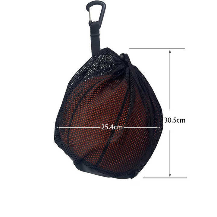 High-Quality Drawstring Sports Ball Net Bag Portable Foldable Storage Bag for Basketball Soccer Volleyball Water Polo (Bag Only)