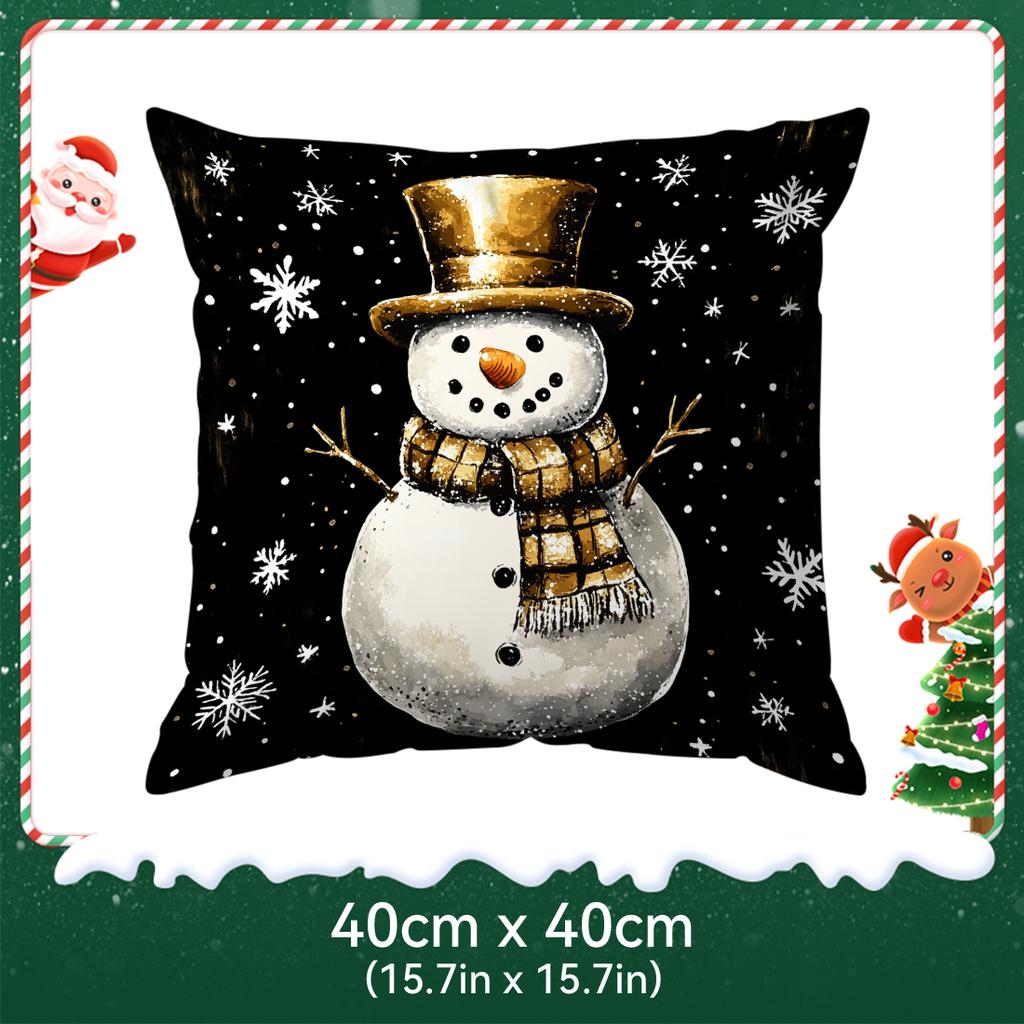 Black Gold Christmas Theme Pillowcase Bedroom Cushion Cover 100% Polyester Living Room Cushion Pillowcase Home Decor