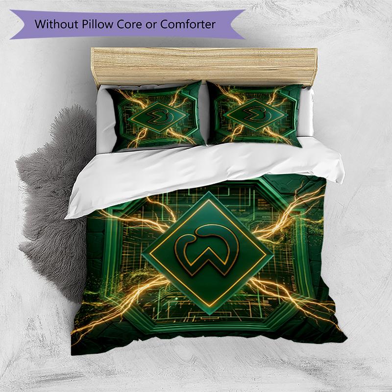 Set Lenzuola 3 Pezzi Stampato Werder Bremen, Comodo Set Copripiumino per Camera da Letto Amico della Pelle