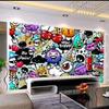 Graffiti Wandbild Bunte Graffiti Tapete für Kinderzimmer Wohnzimmer 3D Wandbilder