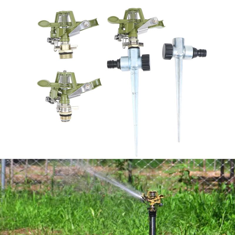 Drehbarer Rasensprenger mit Gewinde, verstellbarer automatischer Schlagregner für Rasen, Garten, Hofbewässerung