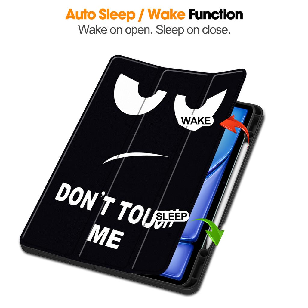 For iPad Air 13 (2025)/(2024) Tablet Case Pattern Printing Tri-Fold Stand Leather + TPU Cover with Pen Holder