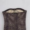 2025 Spring Women's European & American Style Leopard Print Strapless Puff Skirt