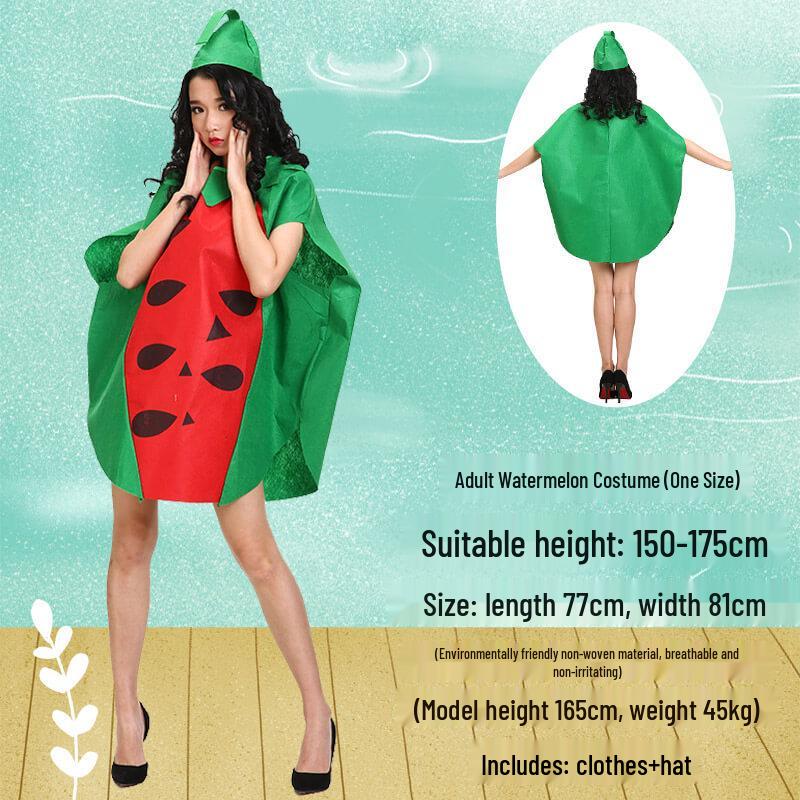 

Экологичный костюм ручной работы «Фрукты и овощи» для взрослых для дневных выступлений One Size