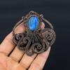 Labradorite Pendant, Handmade Gemstone 999 Copper Wire Wrapped Pendant Antique Jewelry, For Gift Silver Jewelry