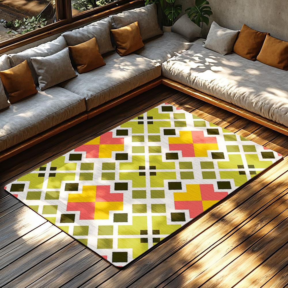 Cozy Shag Rug Non Slip Indoor Outdoor Area Rugs Modern Geometric Carpet Living Room Bedroom Floor Mats Home Decor Gift